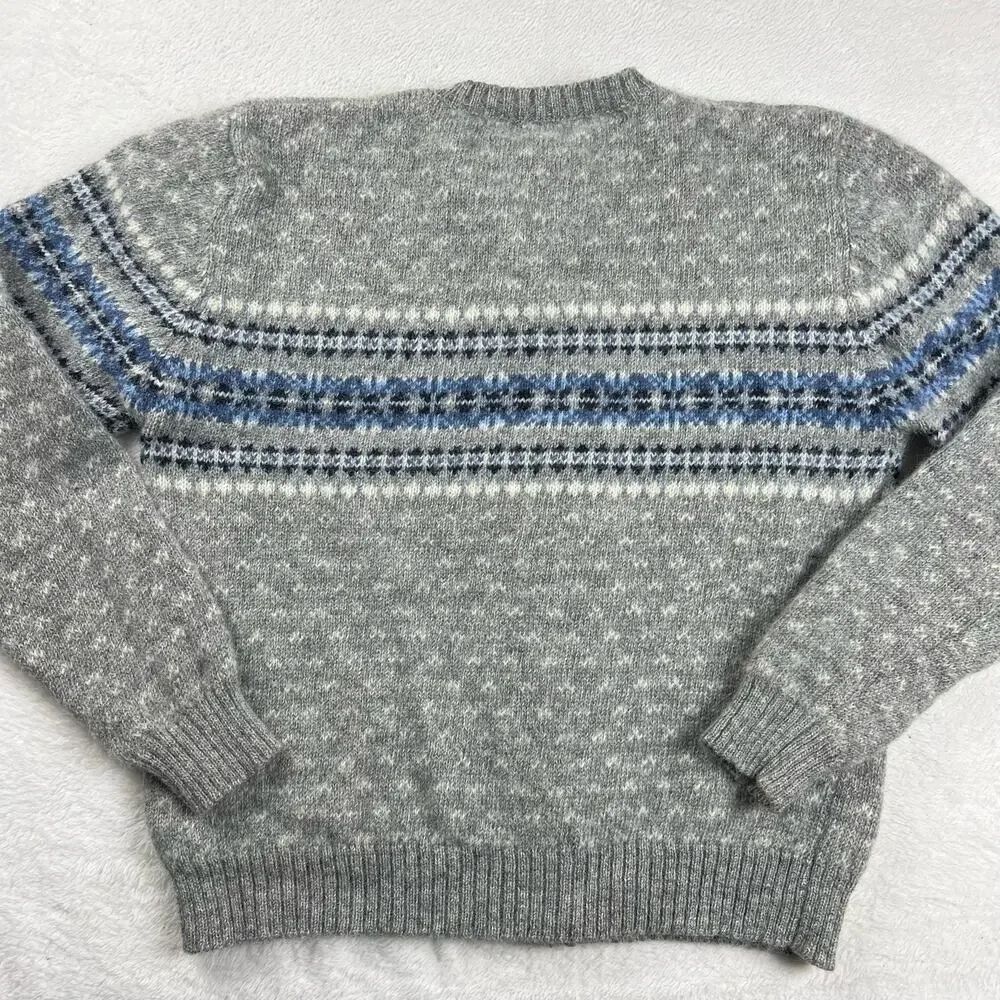 Skyr Vintage women's Zip up Sweater Wool Gray Blue Size Small